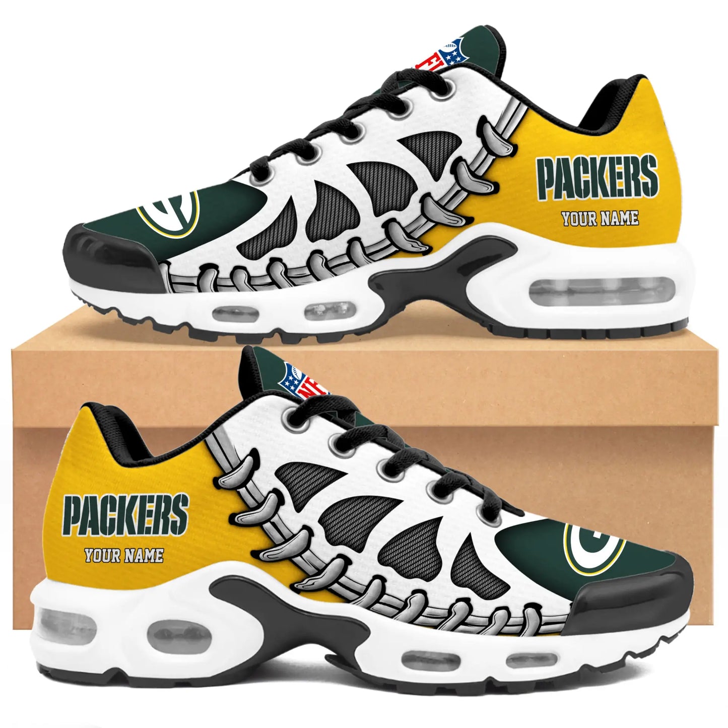 Green Bay Packers | Premium NFL Custom Air Max Shoes for Fans NY – HuddleStyle.com - Image 4