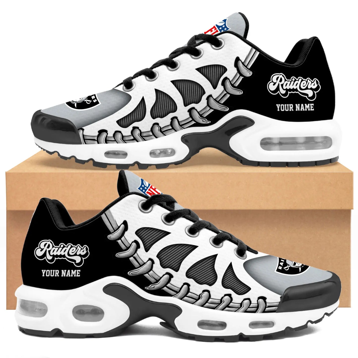 Las Vegas Raiders | Premium NFL Custom Air Max Shoes for Fans NY – HuddleStyle.com - Image 4