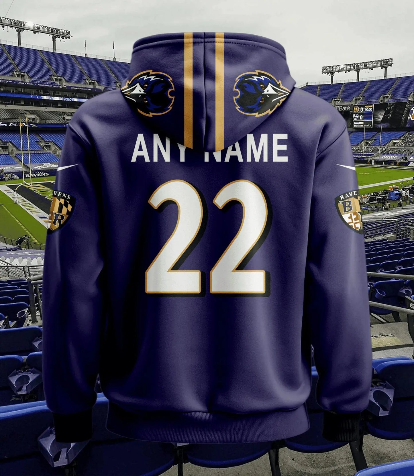 Baltimore Ravens | Hoodie Style Jersey Custom Name And Number – HuddleStyle.com - Image 3