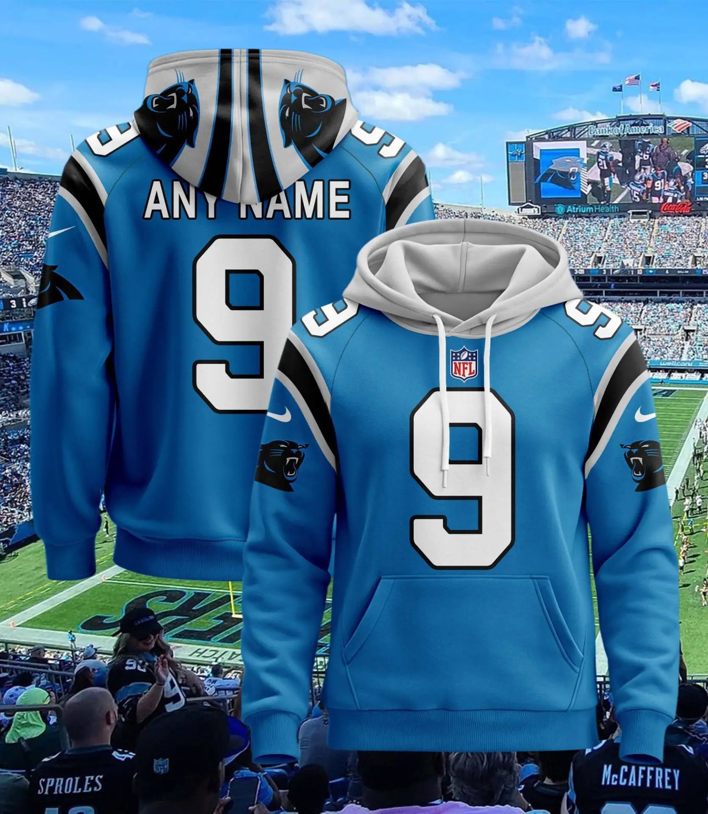 Carolina Panthers | Hoodie Style Jersey Custom Name And Number – HuddleStyle.com - Image 3