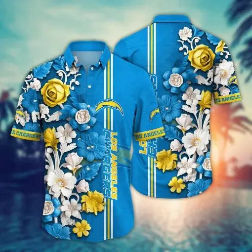 Los Angeles Chargers | Hawaii Shirt For Fans, Summer Football Shirt – HuddleStyle.com - Image 3
