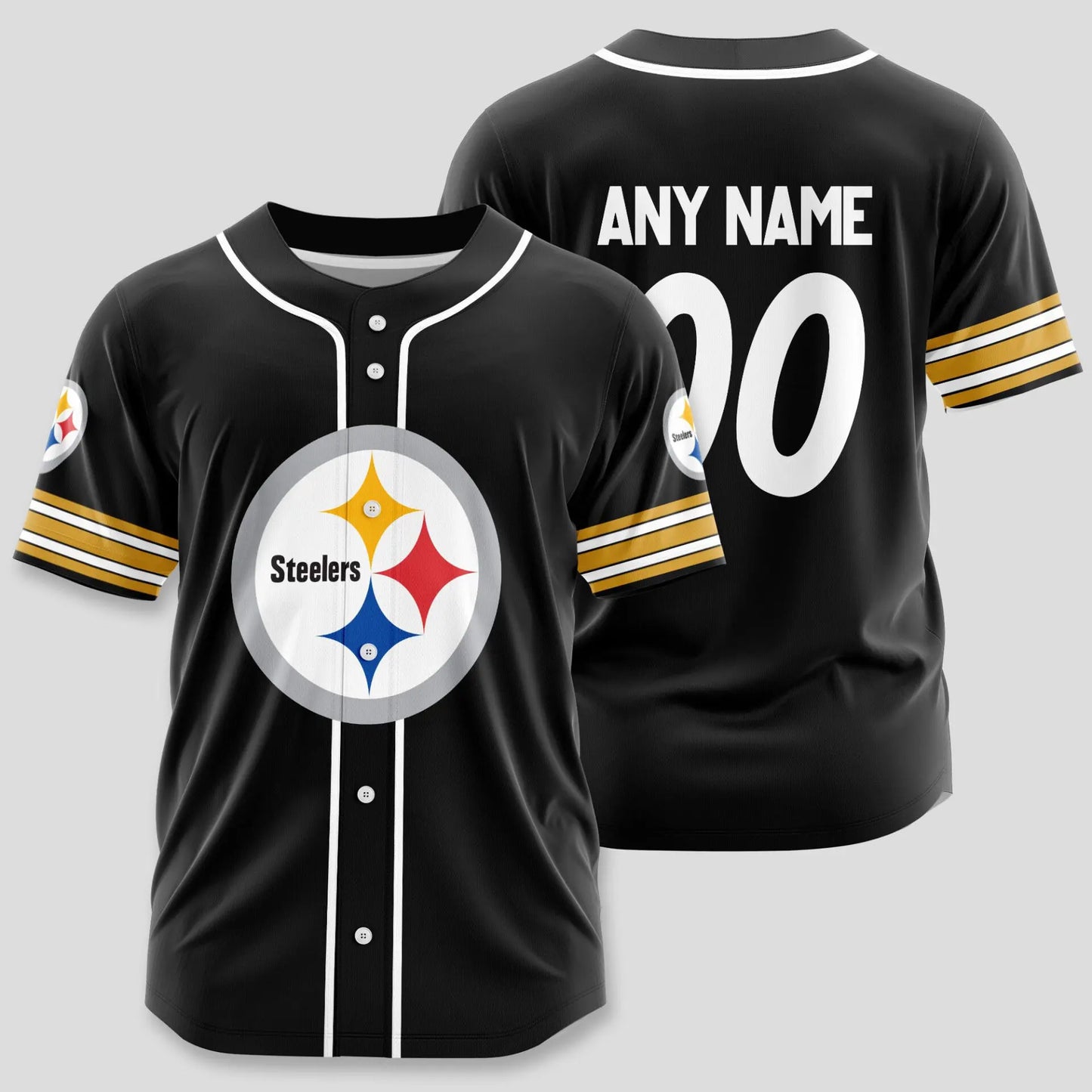 Pittsburgh Steelers | Classic Baseball Jersey – Customize Your Name & Number, Your Style! – HuddleStyle.com - Main