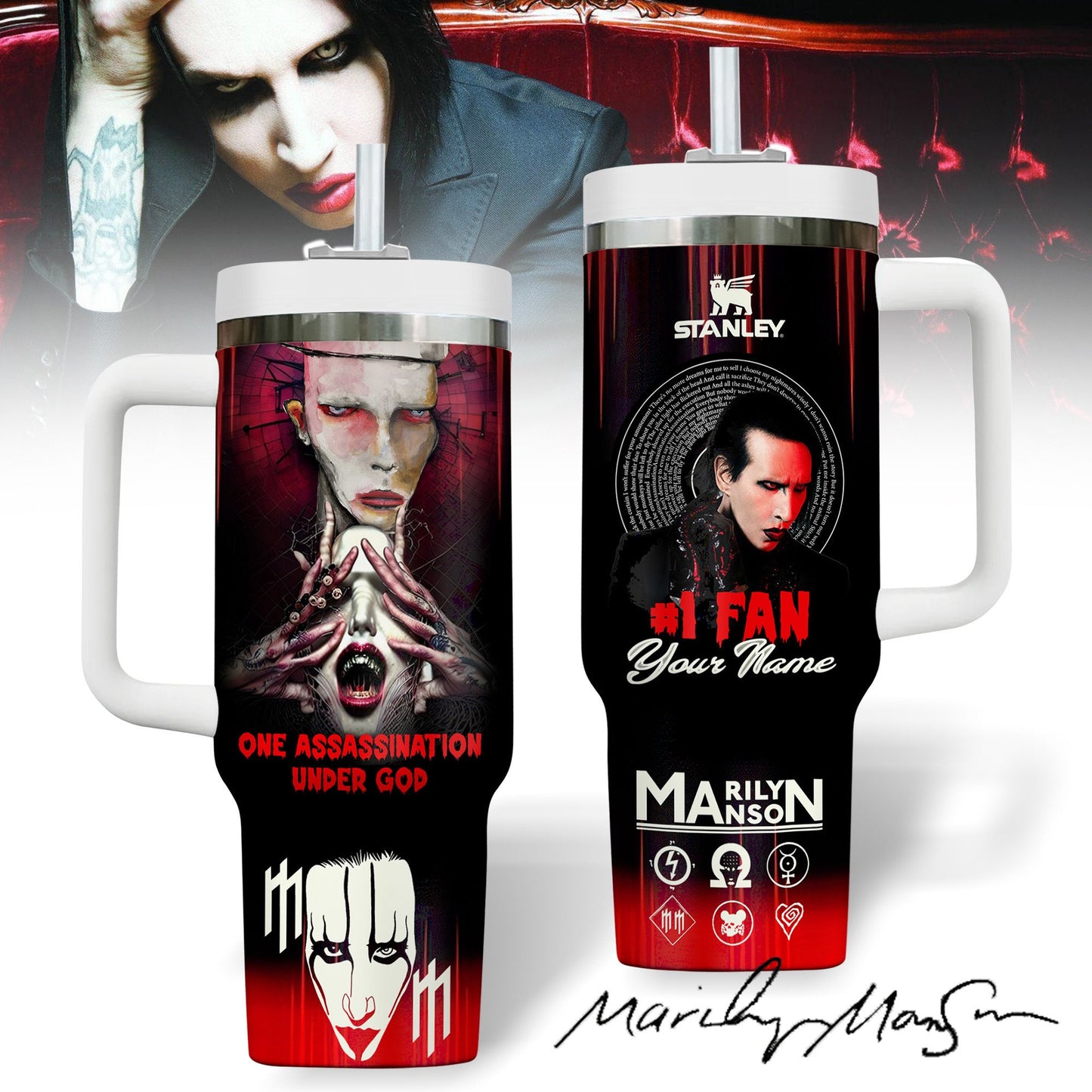 Marilyn Manson | MMS 40oz Tumbler With Handle NK