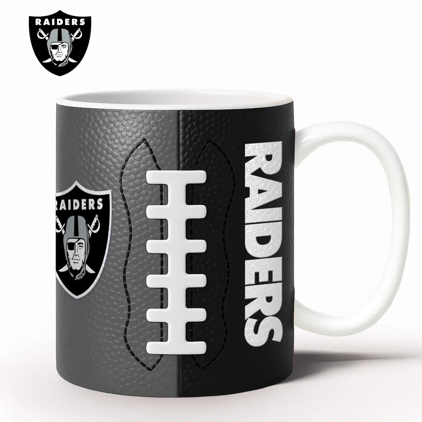 Las Vegas Raiders | Premium NFL Split Color Ceramic Mug HI – HuddleStyle.com - Image 3
