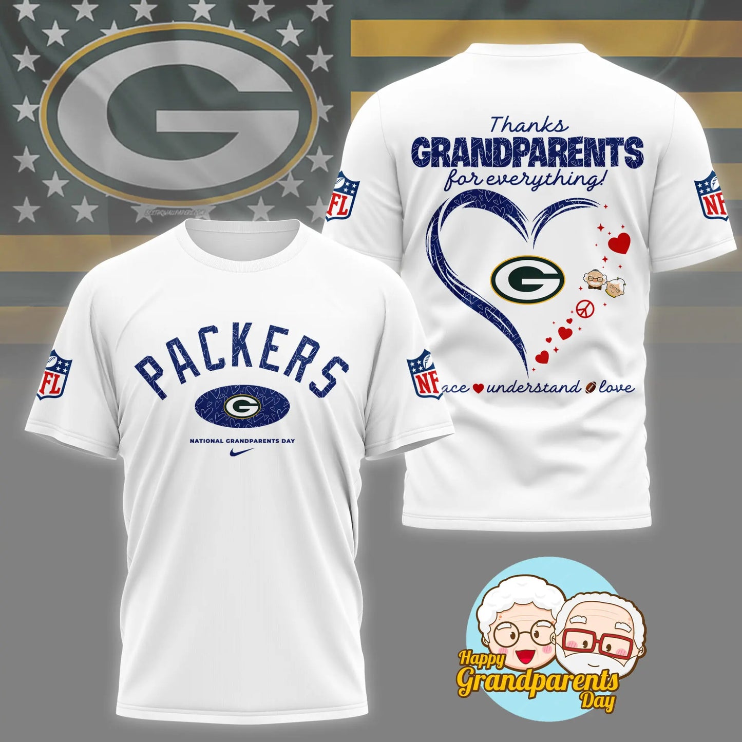 Green Bay Packers | Premium National Grandparents Day 3D Shirt NY – HuddleStyle.com - Image 5