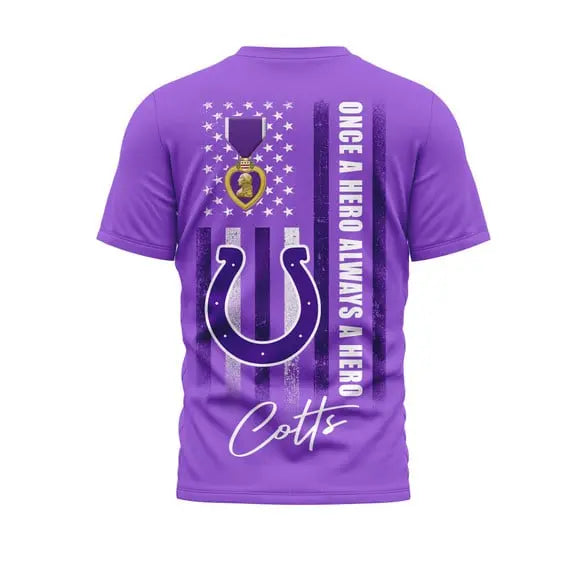 Indianapolis Colts | Premium National Purple Heart Day 3D Shirt HI – HuddleStyle.com - Main