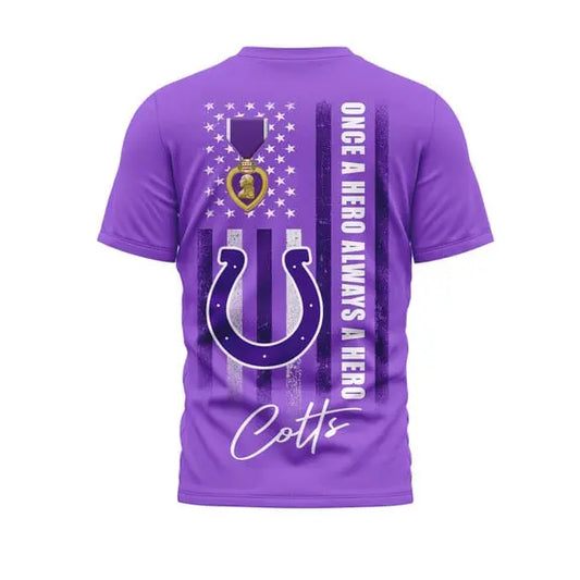 Indianapolis Colts | Premium National Purple Heart Day 3D Shirt HI – HuddleStyle.com - Main
