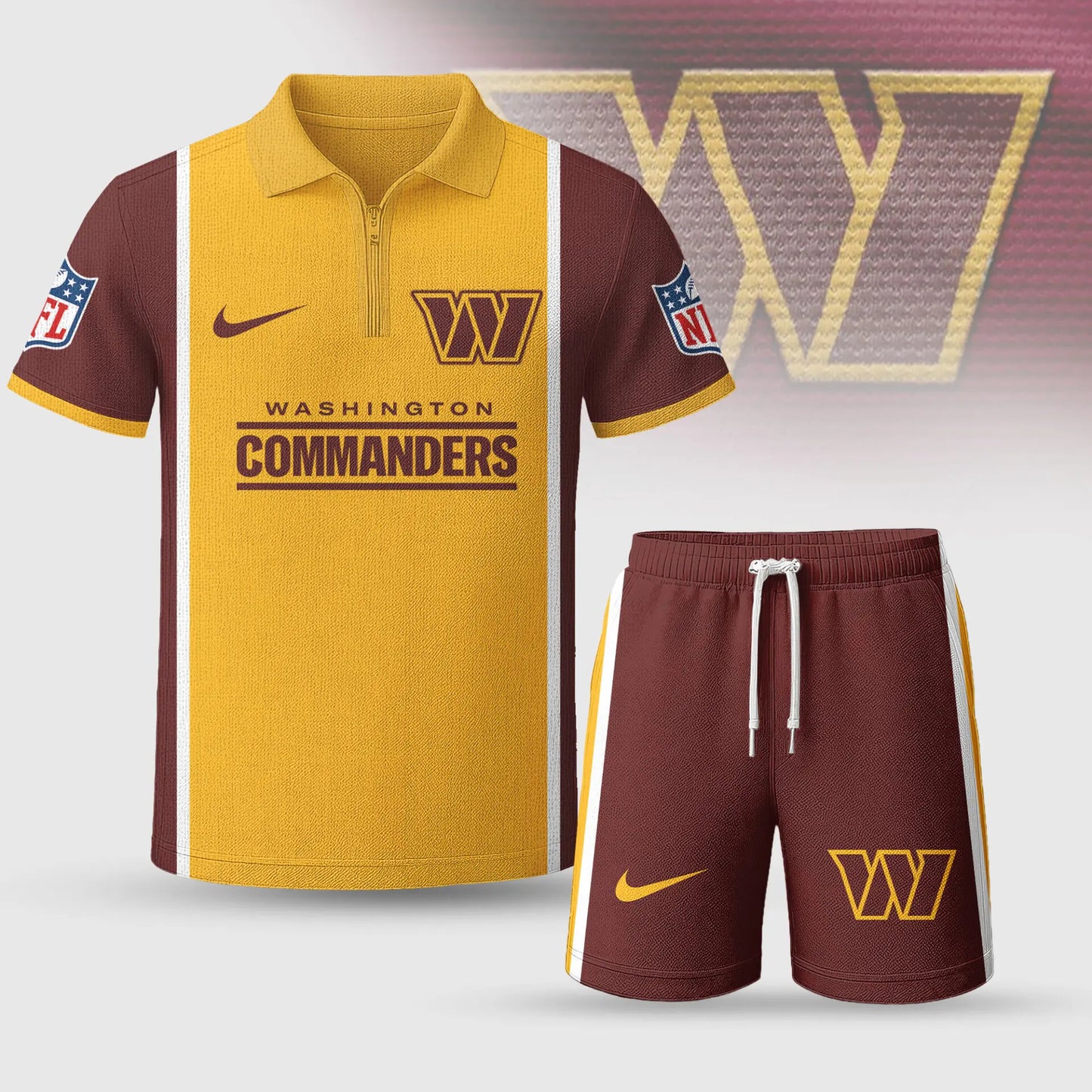 Washington Commanders | Premium NFL Combo Polo And Shorts TD – HuddleStyle.com - Image 3