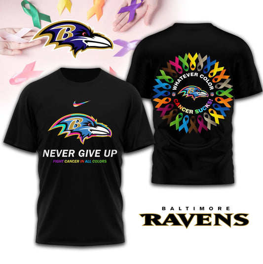 Baltimore Ravens | Premium Fight Cancer In All Colors 3D Shirt TD – HuddleStyle.com - Main