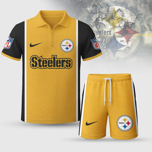 Pittsburgh Steelers | Premium NFL Combo Polo And Shorts TD – HuddleStyle.com - Main