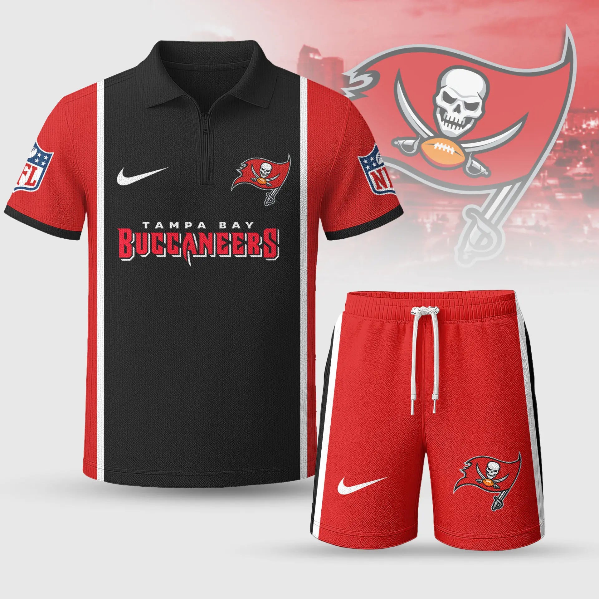 Tampa Bay Buccaneers | Premium NFL Combo Polo And Shorts TD – HuddleStyle.com - Image 3