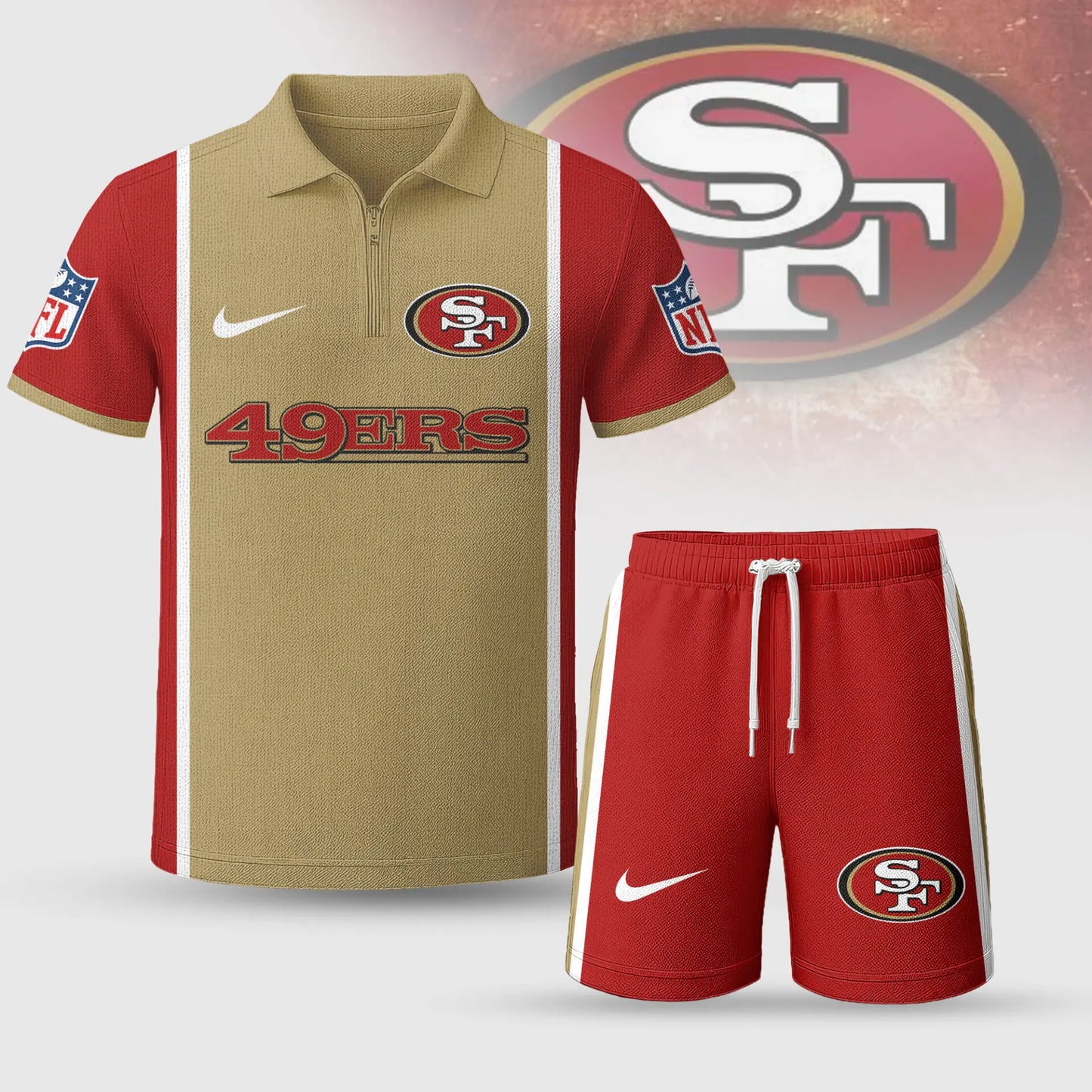 San Francisco 49ers | Premium NFL Combo Polo And Shorts TD – HuddleStyle.com - Main