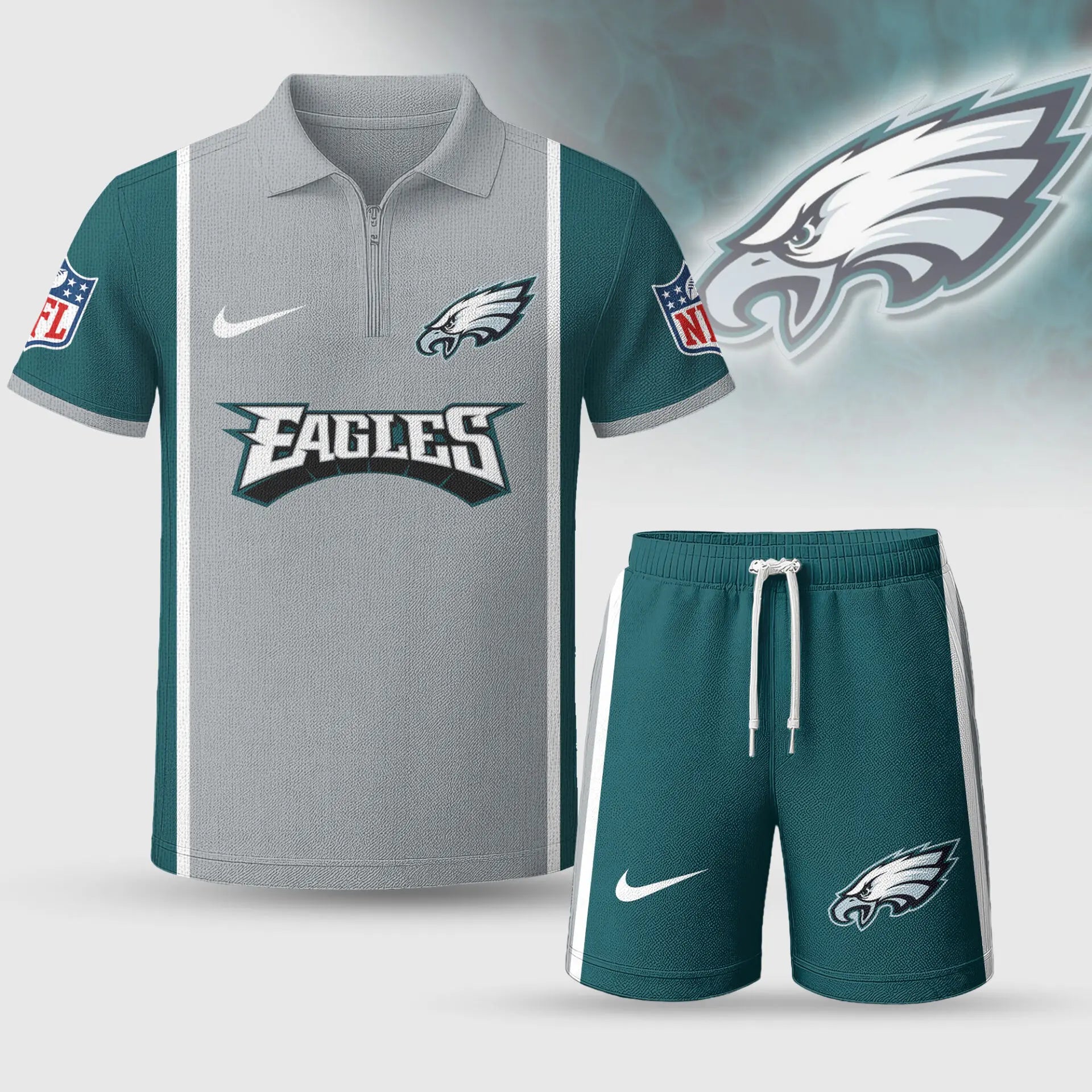 Philadelphia Eagles | Premium NFL Combo Polo And Shorts TD – HuddleStyle.com - Image 3
