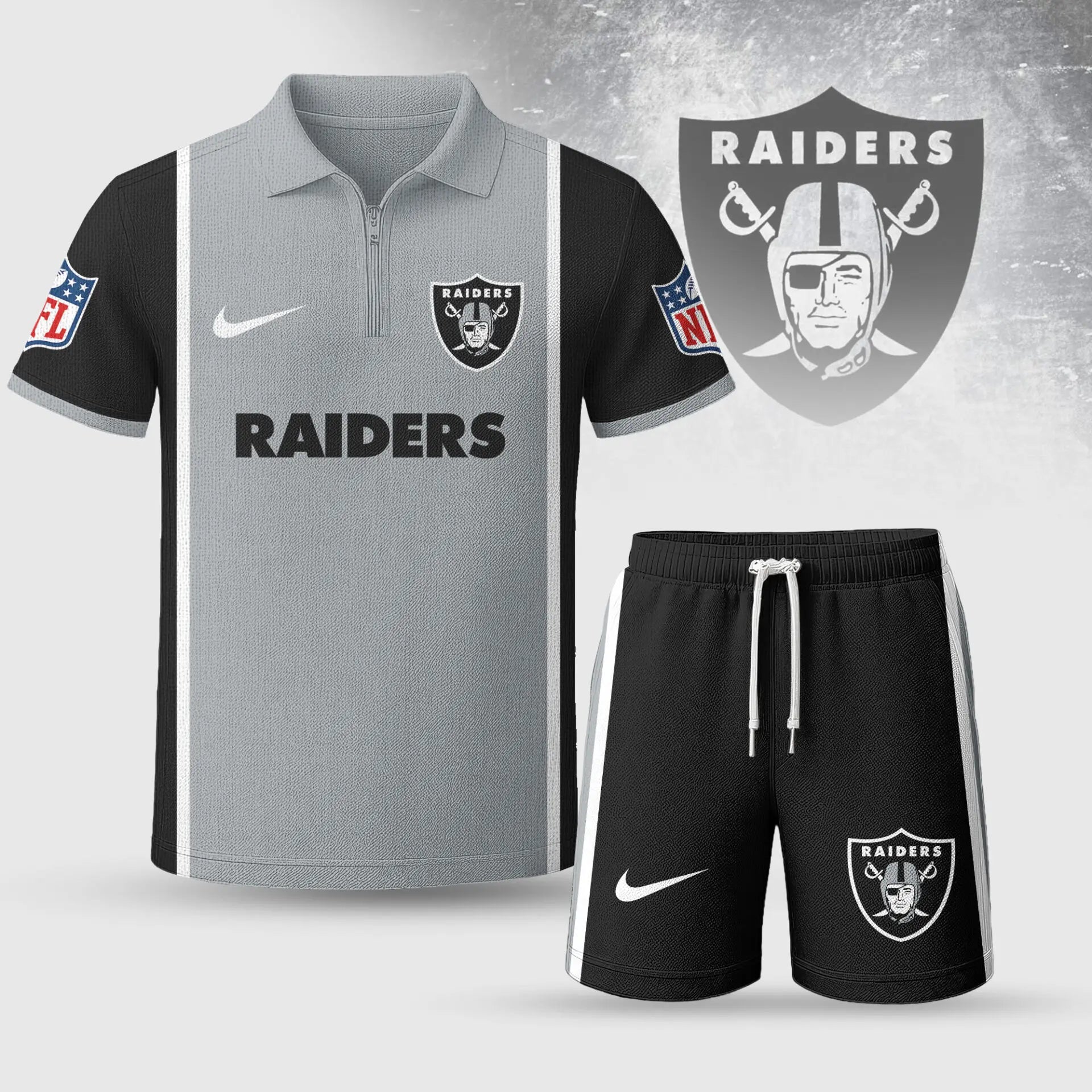 Las Vegas Raiders | Premium NFL Combo Polo And Shorts TD – HuddleStyle.com - Image 4