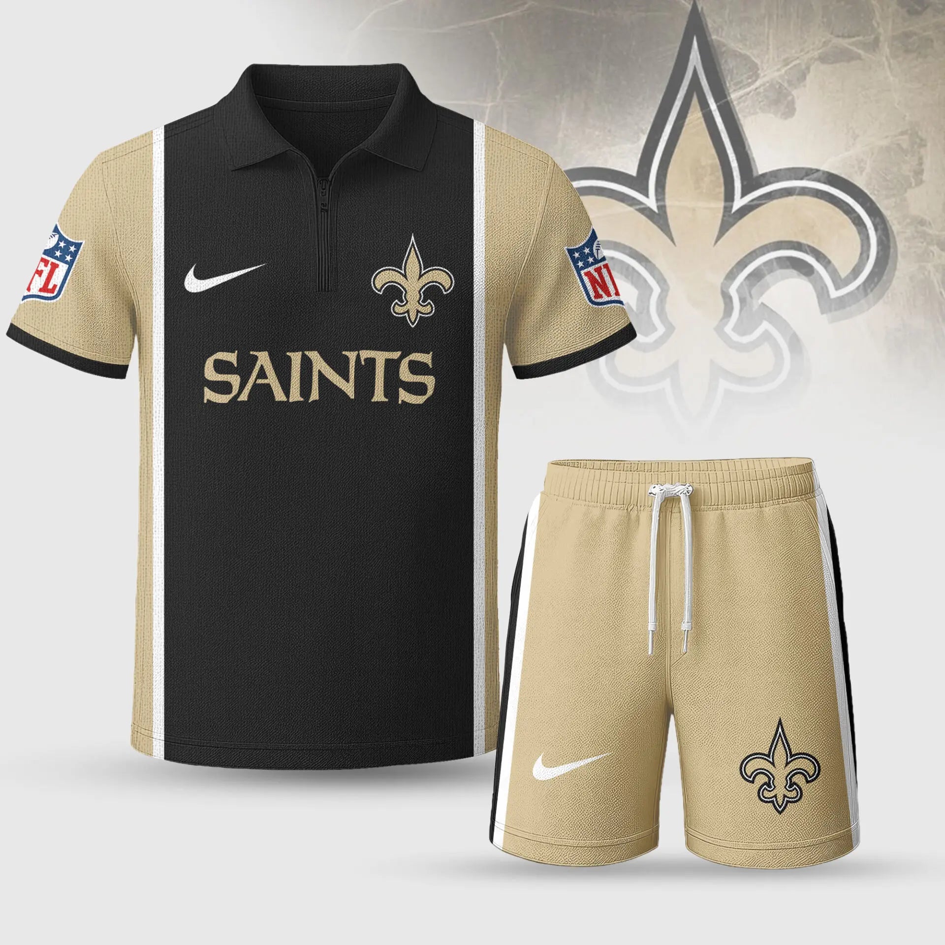 New Orleans Saints | Premium NFL Combo Polo And Shorts TD – HuddleStyle.com - Main