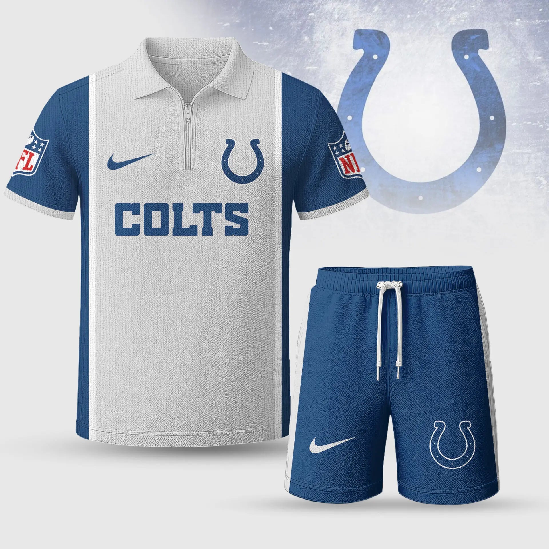 Indianapolis Colts | Premium NFL Combo Polo And Shorts TD – HuddleStyle.com - Image 2