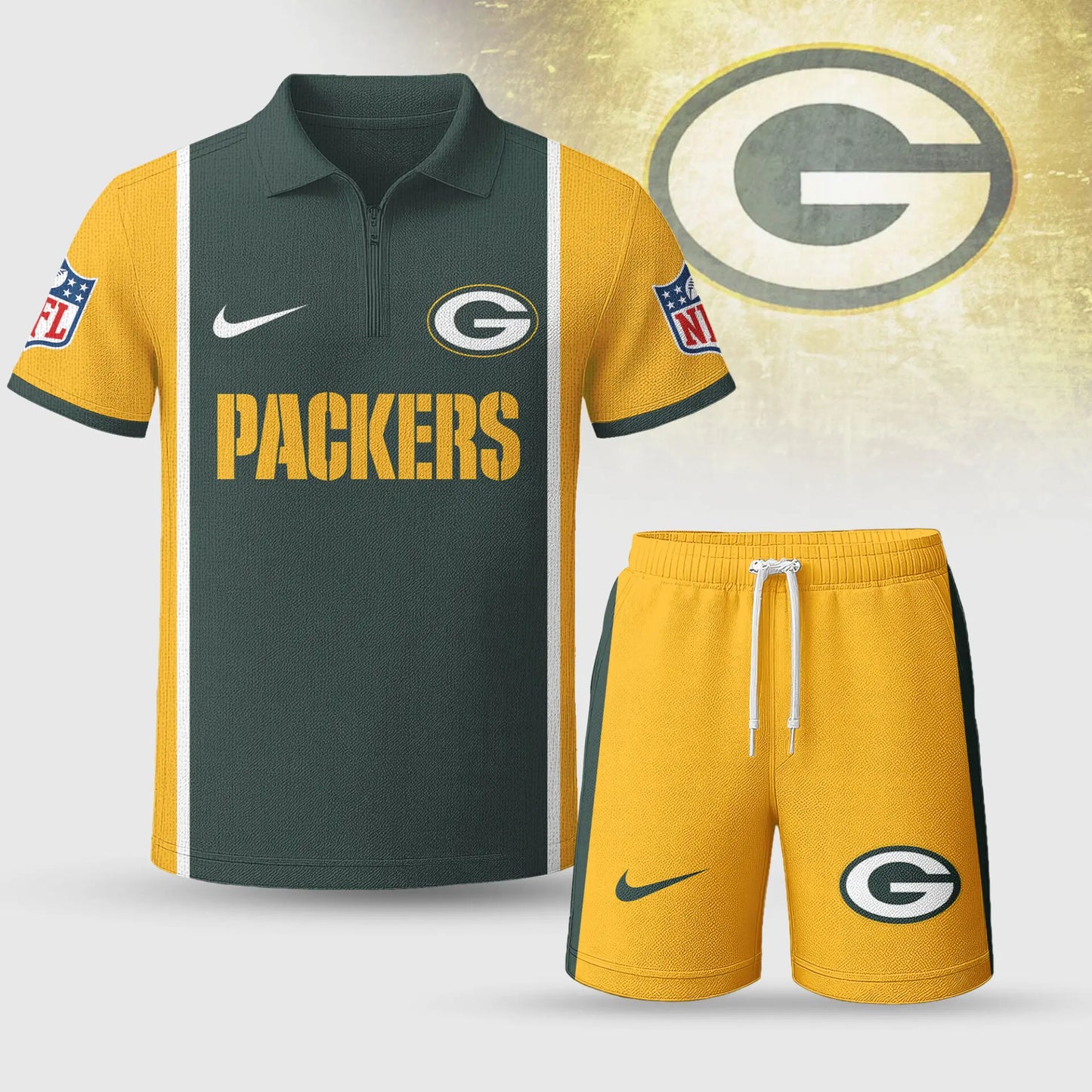 Green Bay Packers | Premium NFL Combo Polo And Shorts TD – HuddleStyle.com - Image 4