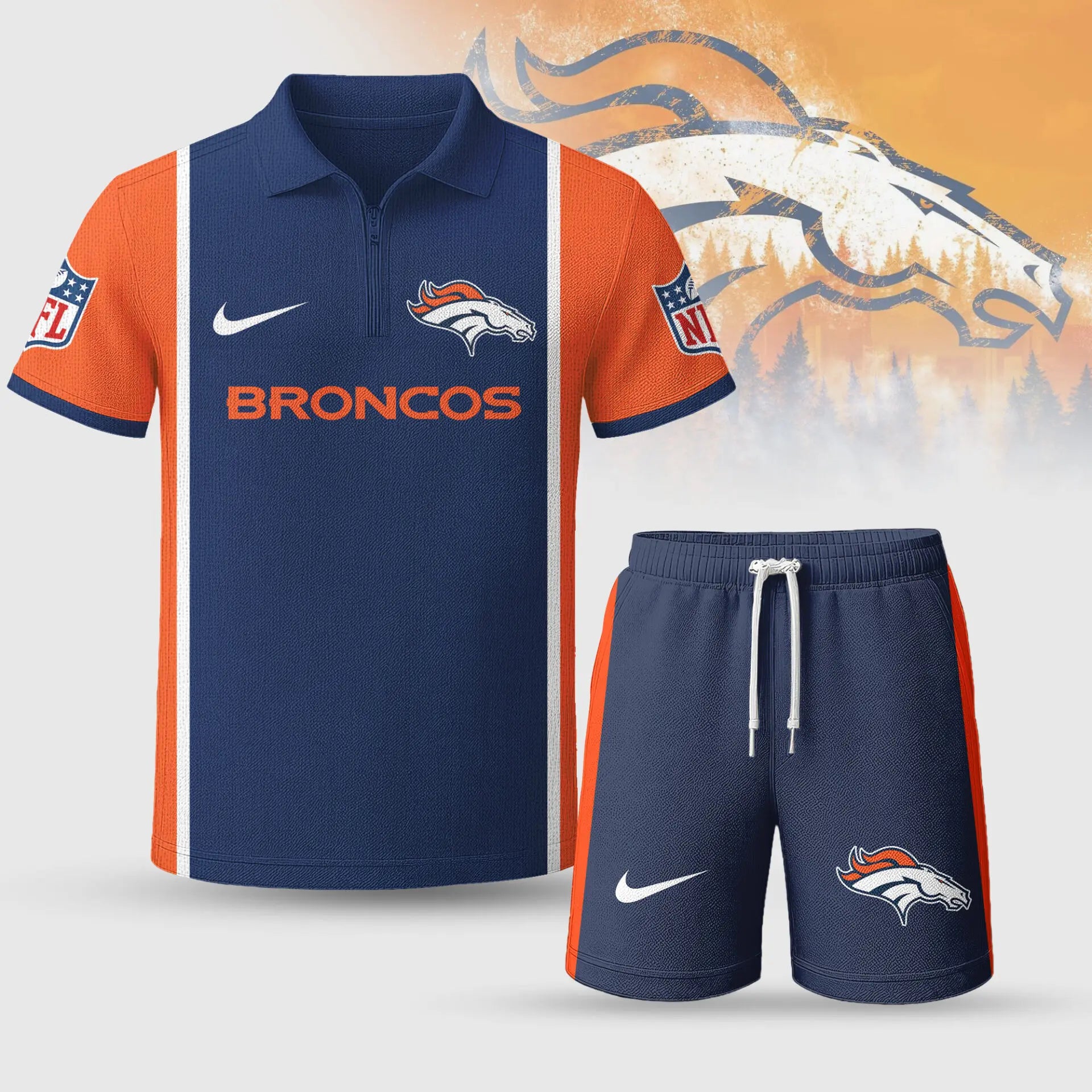 Denver Broncos | Premium NFL Combo Polo And Shorts TD – HuddleStyle.com - Image 2
