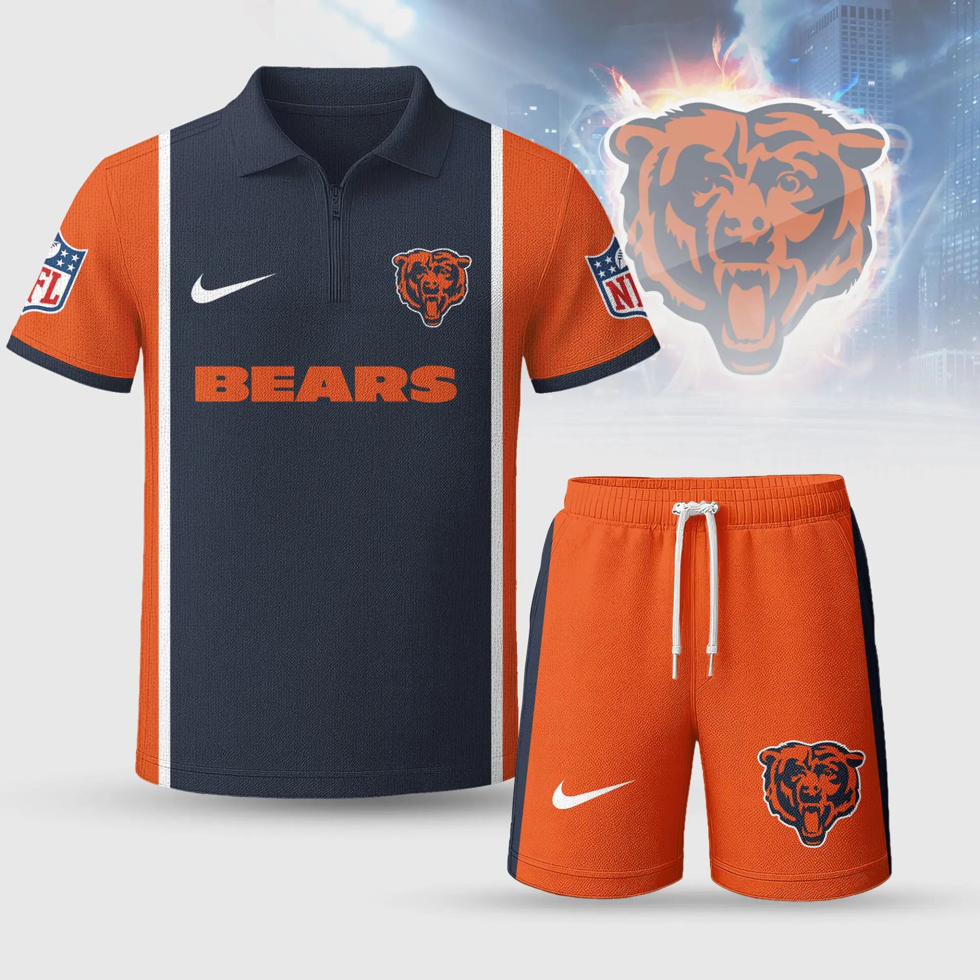 Chicago Bears | Premium NFL Combo Polo And Shorts TD – HuddleStyle.com - Image 4