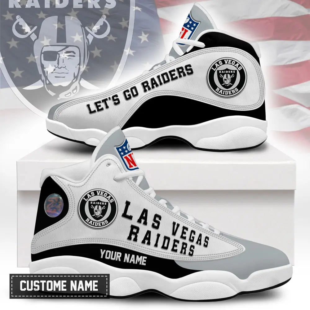 Las Vegas Raiders | Premium NFL Game Day Air Jordan 13 TD – HuddleStyle.com - Main