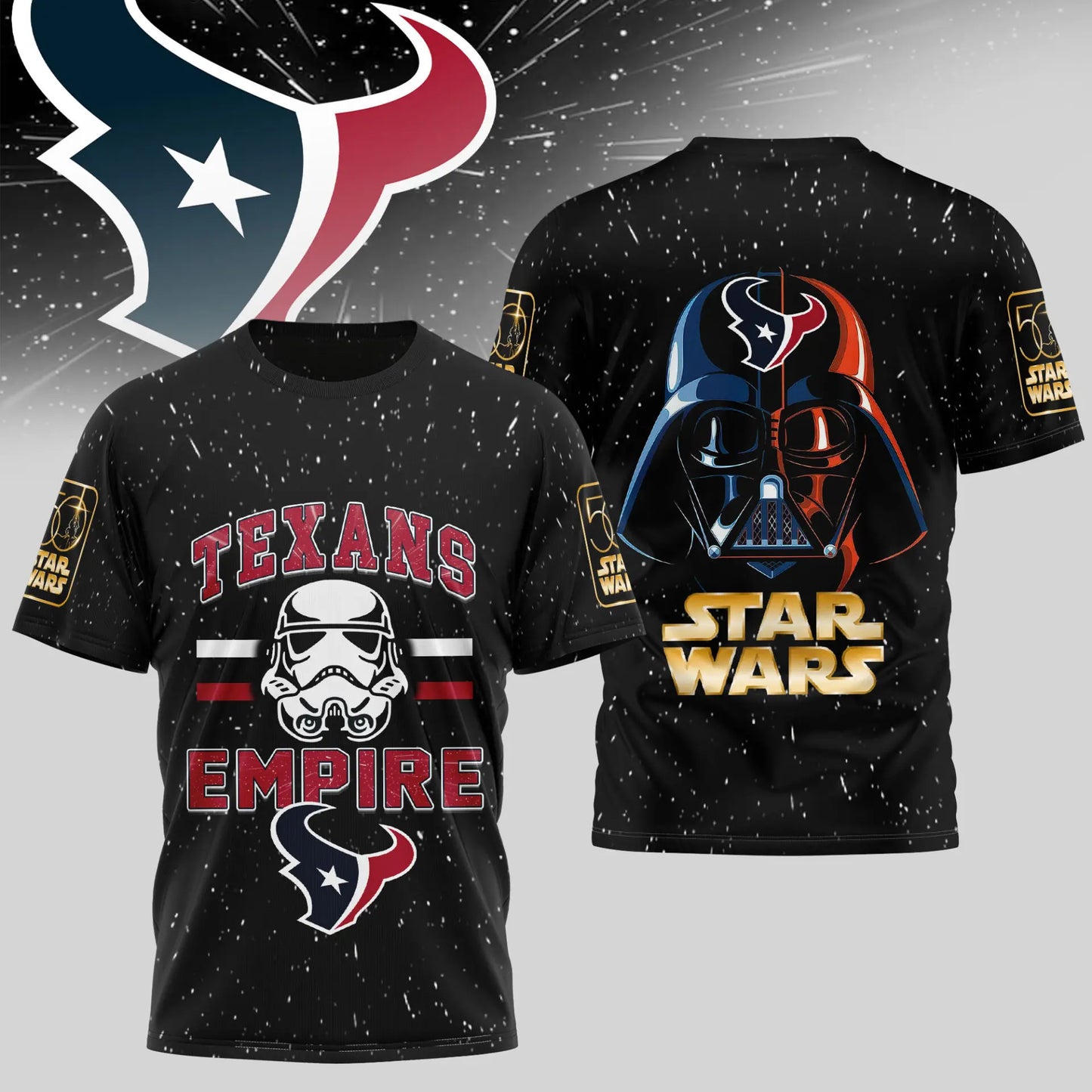 Houston Texans | Premium NFL x Star Wars 3D Shirt TD – HuddleStyle.com - Image 3