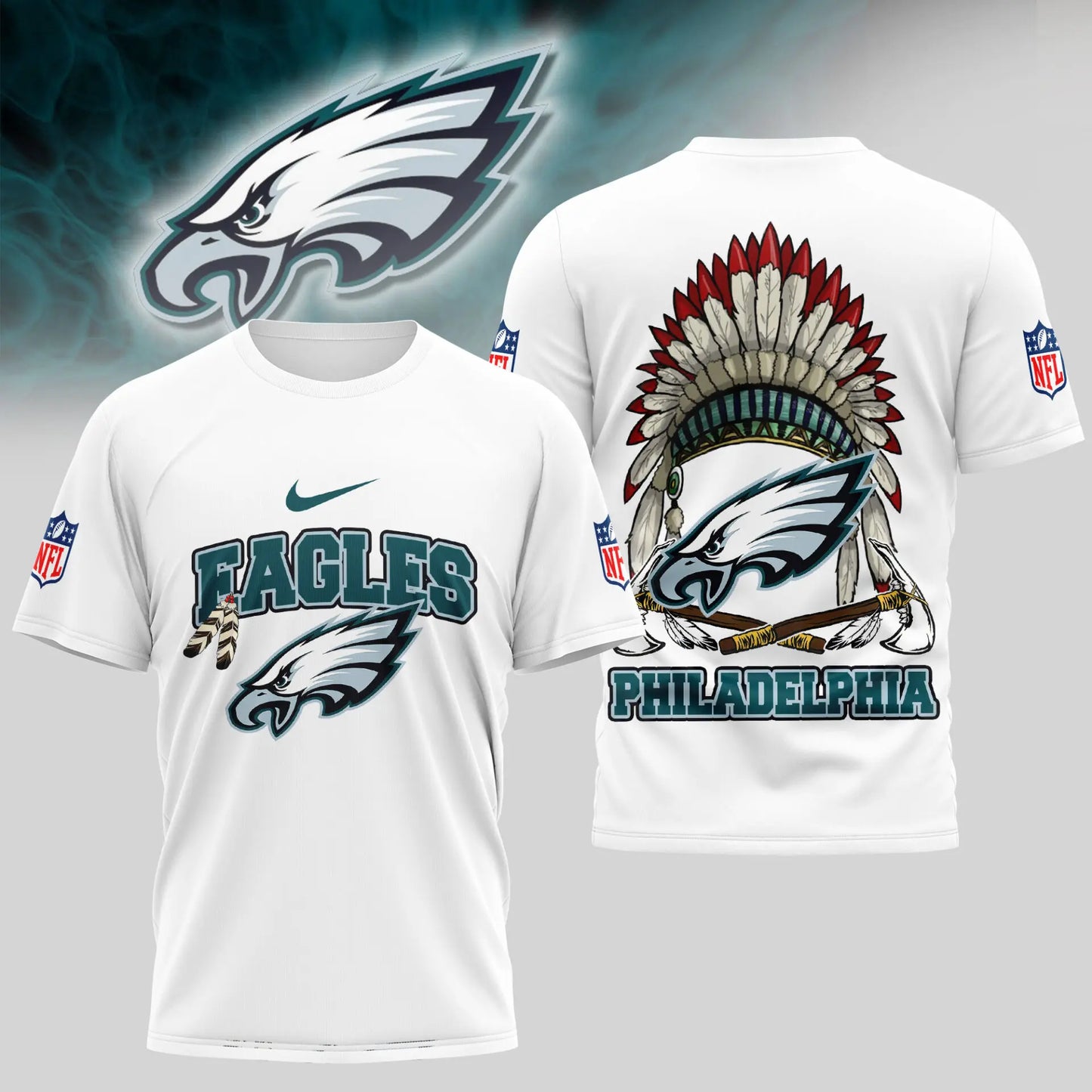 Philadelphia Eagles | Premium Native American Leather 3D Shirt TD – HuddleStyle.com - Image 2