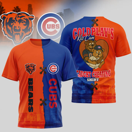 Chicago Bears – Chicago Cubs | Kiss Cam Caught Cheating 3D Shirt TD – HuddleStyle.com - Main