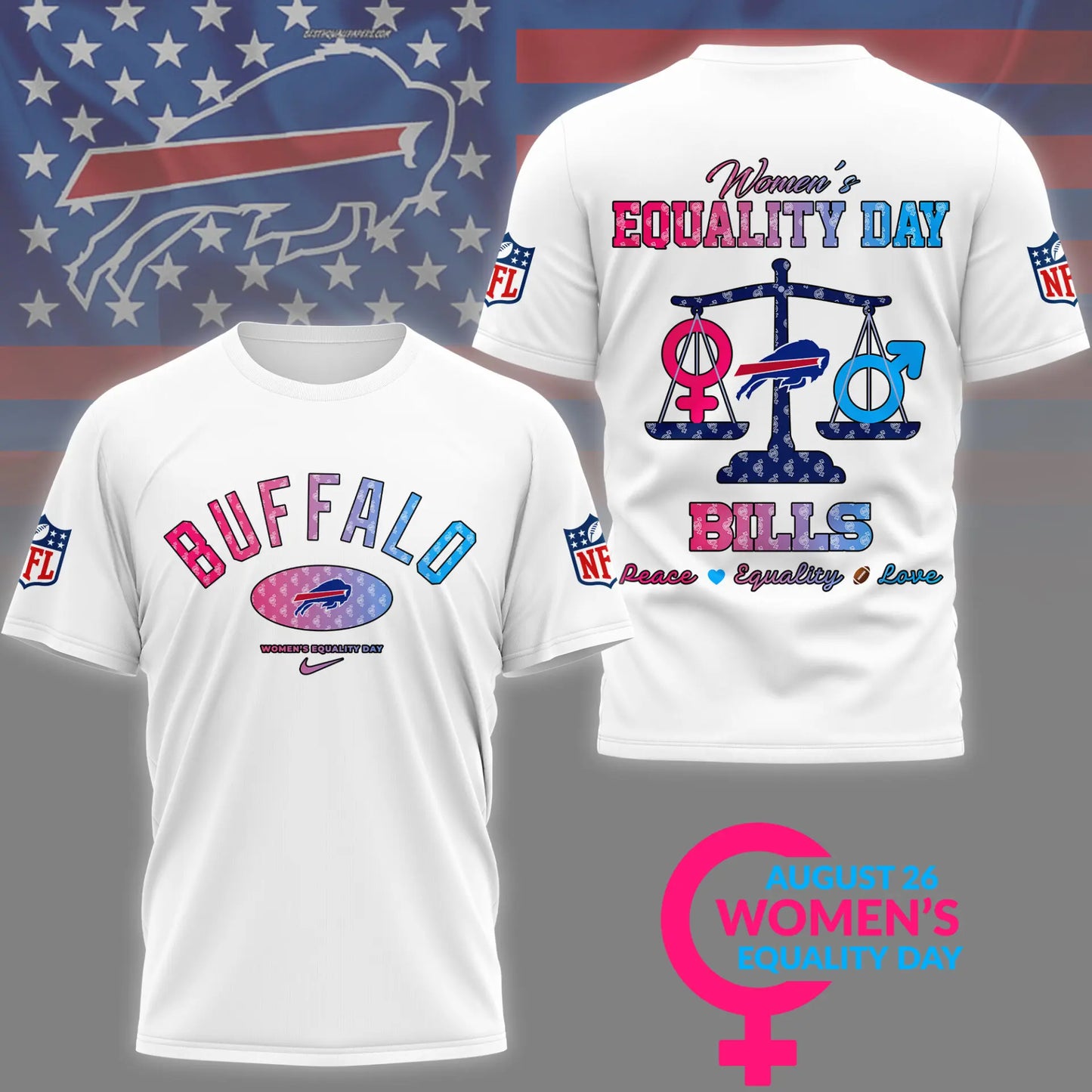 Buffalo Bills | Premium Women’s Equality Day 3D Shirt NY – HuddleStyle.com - Image 2
