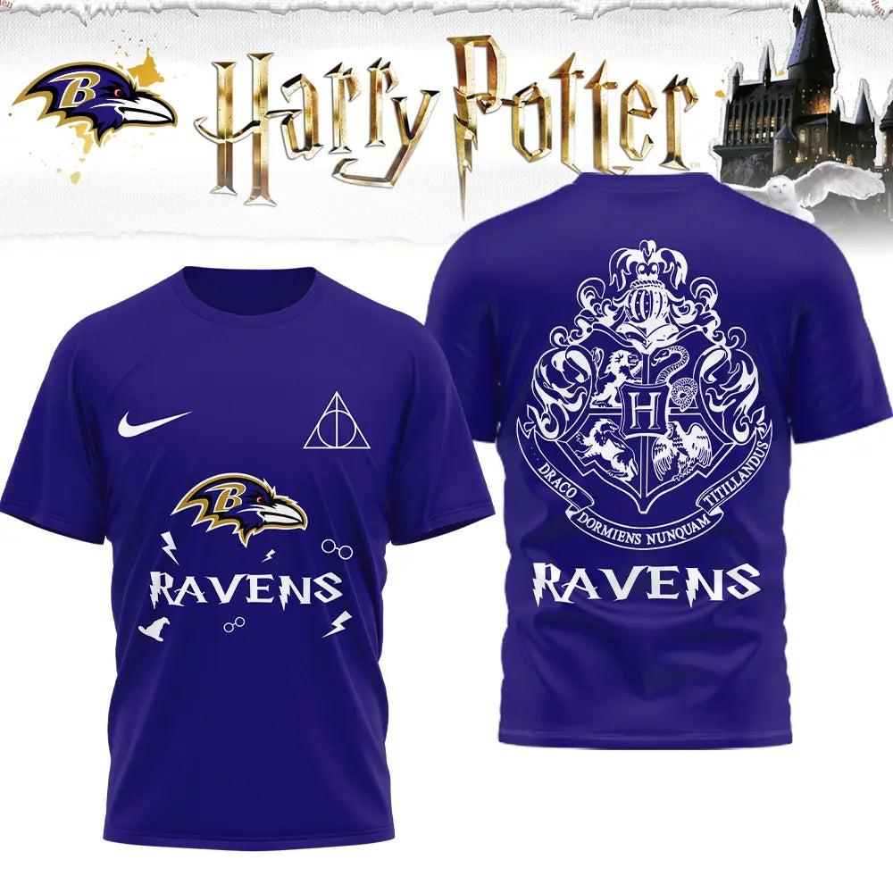 Baltimore Ravens | Premium NFL x Harry Potter 3D Shirt HI – HuddleStyle.com - Main
