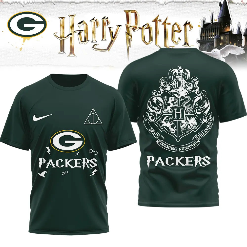Green Bay Packers | Premium NFL x Harry Potter 3D Shirt HI – HuddleStyle.com - Image 2