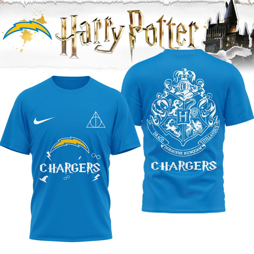 Los Angeles Chargers | Premium NFL x Harry Potter 3D Shirt HI – HuddleStyle.com - Image 2