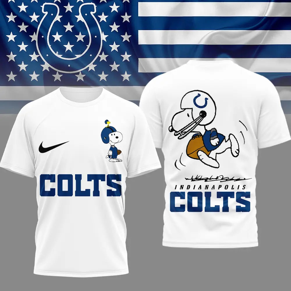 Indianapolis Colts | Premium NFL x Peanuts 3D Shirt HI – HuddleStyle.com - Image 2