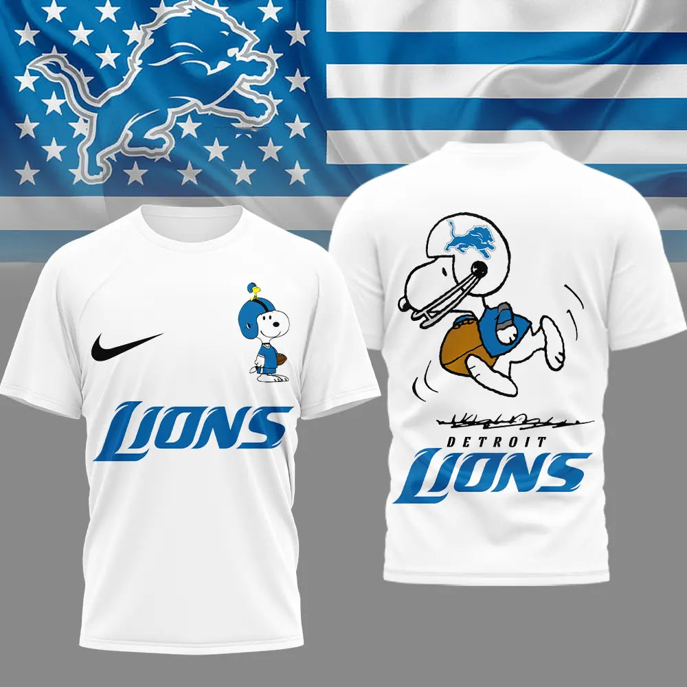 Detroit Lions | Premium NFL x Peanuts 3D Shirt HI – HuddleStyle.com - Image 2