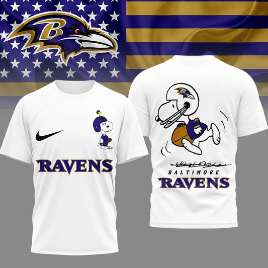 Baltimore Ravens | Premium NFL x Peanuts 3D Shirt HI – HuddleStyle.com - Main