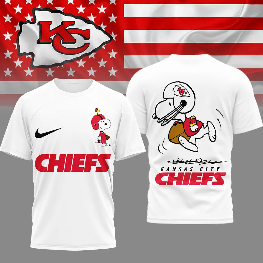 Kansas City Chiefs | Premium NFL x Peanuts 3D Shirt HI – HuddleStyle.com - Main