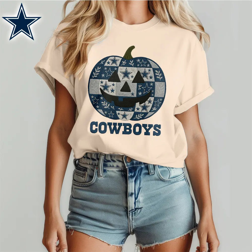 Dallas Cowboys | Premium NFL Pumpkin Shirt – HuddleStyle.com - Image 3