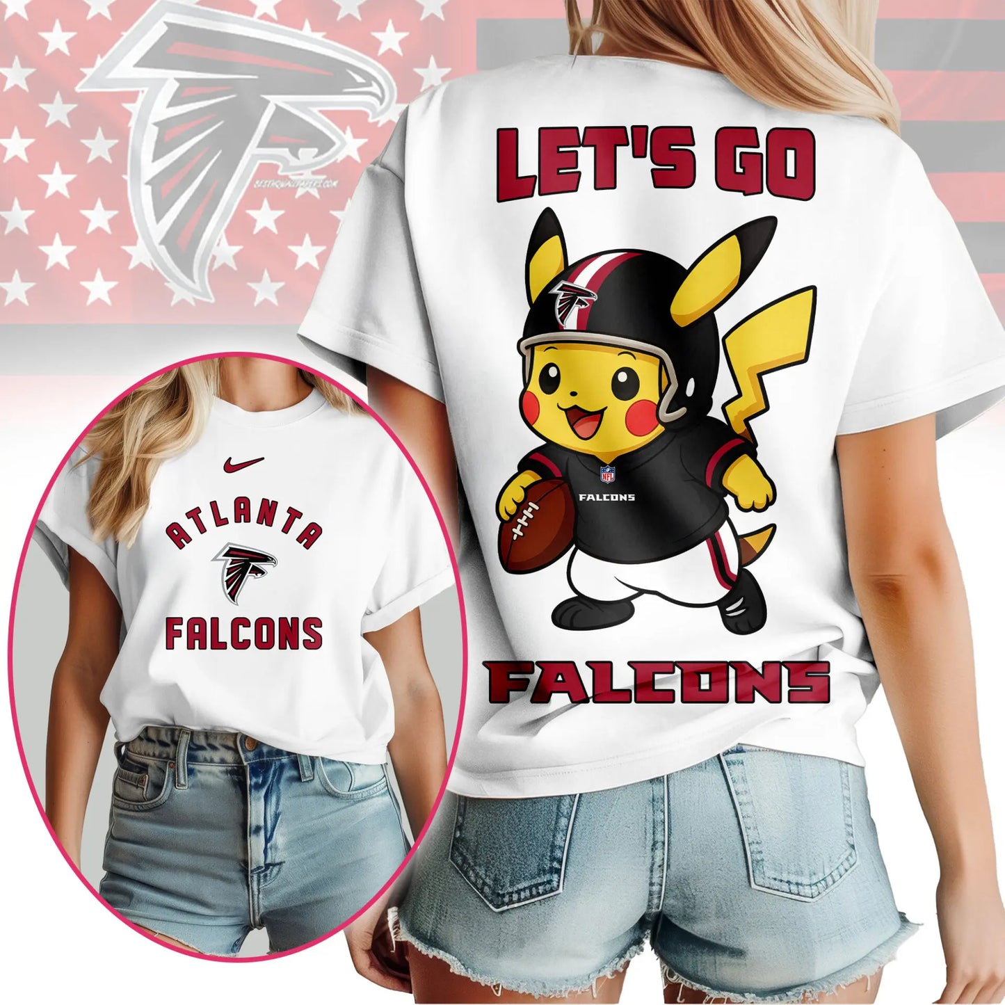 Atlanta Falcons | Premium NFL Pokemon Fan 3D Shirt NY – HuddleStyle.com - Image 2
