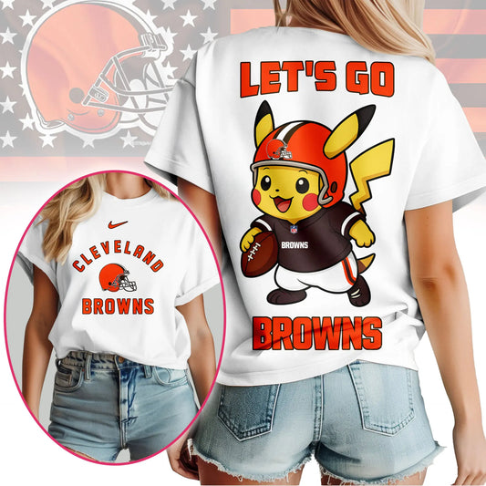 Cleveland Browns | Premium NFL Pokemon Fan 3D Shirt NY – HuddleStyle.com - Main