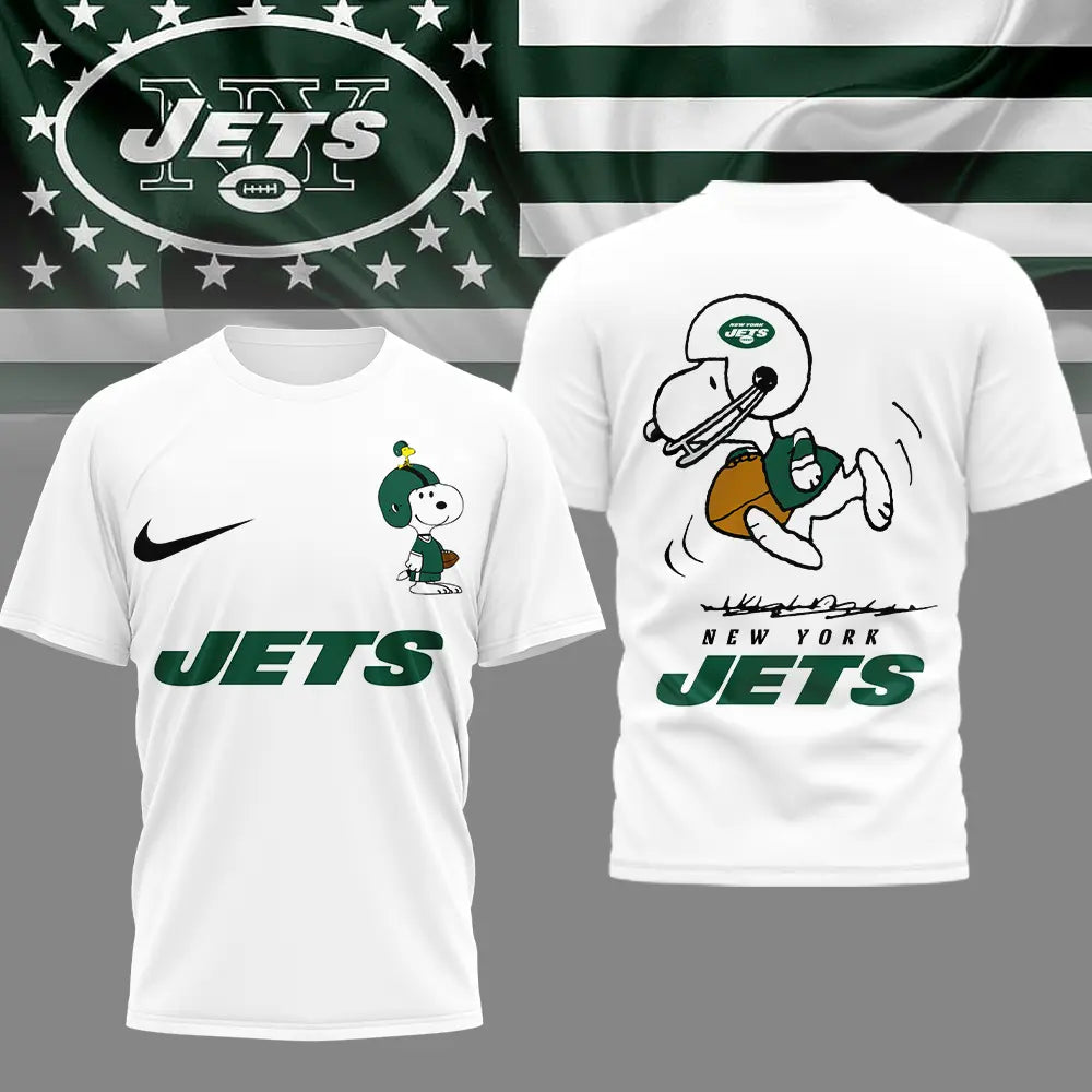 New York Jets | Premium NFL x Peanuts 3D Shirt HI – HuddleStyle.com - Image 2