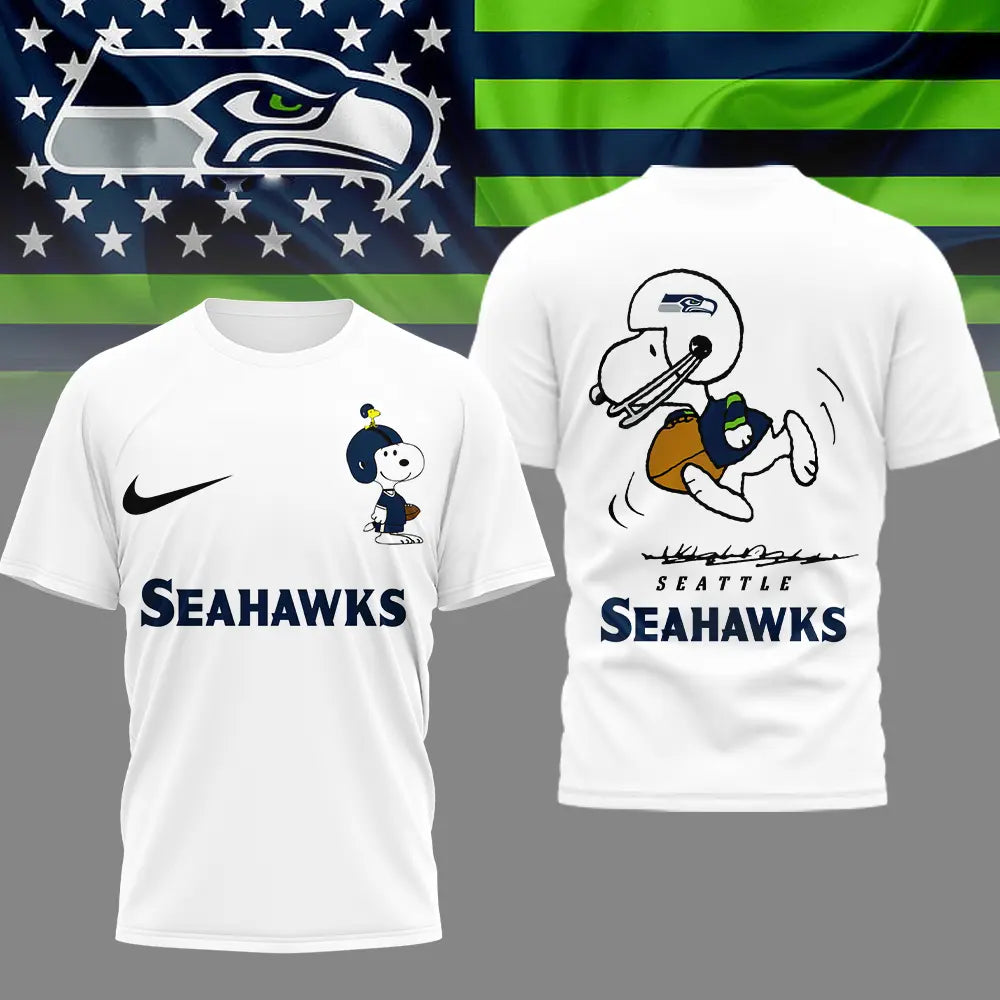 Seattle Seahawks | Premium NFL x Peanuts 3D Shirt HI – HuddleStyle.com - Image 2