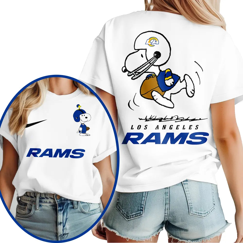 Los Angeles Rams | Premium NFL x Peanuts 3D Shirt HI – HuddleStyle.com - Image 2