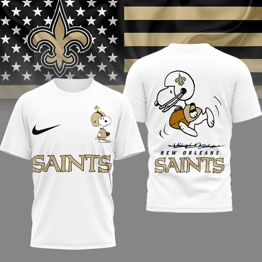 New Orleans Saints | Premium NFL x Peanuts 3D Shirt HI – HuddleStyle.com - Image 2