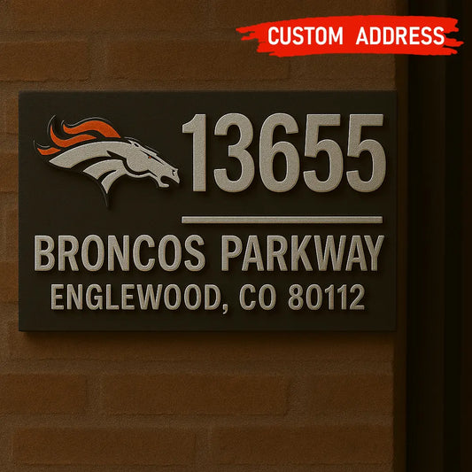 Denver Broncos | Premium NFL Address Sign HI – HuddleStyle.com - Main