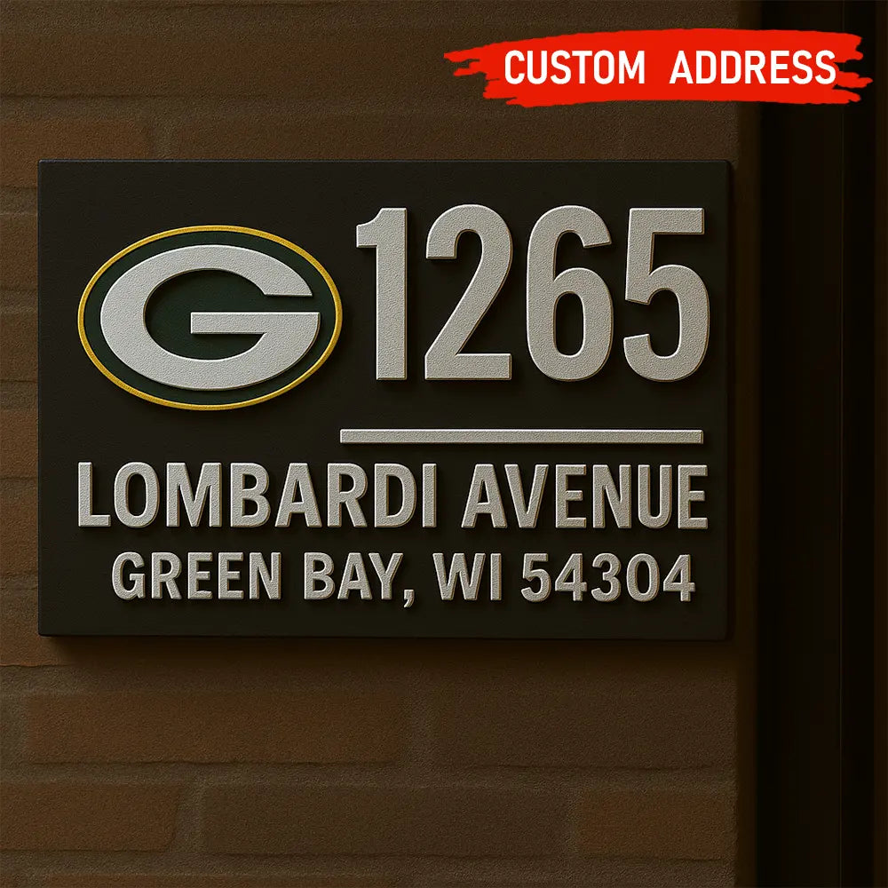 Green Bay Packers | Premium NFL Address Sign HI – HuddleStyle.com - Image 3