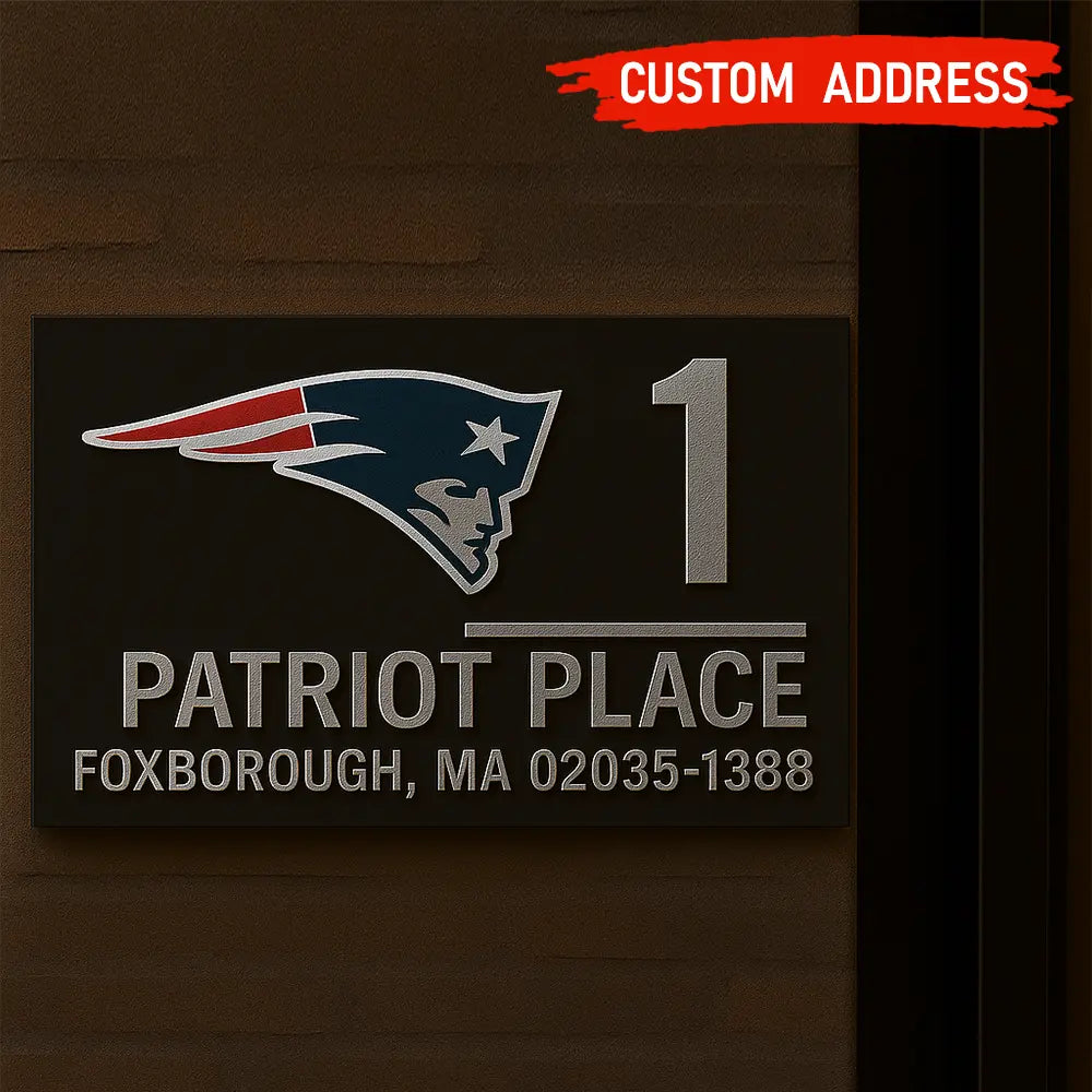 New England Patriots | Premium NFL Address Sign HI – HuddleStyle.com - Main