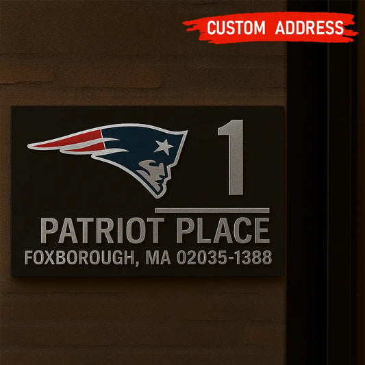 New England Patriots | Premium NFL Address Sign HI – HuddleStyle.com - Main