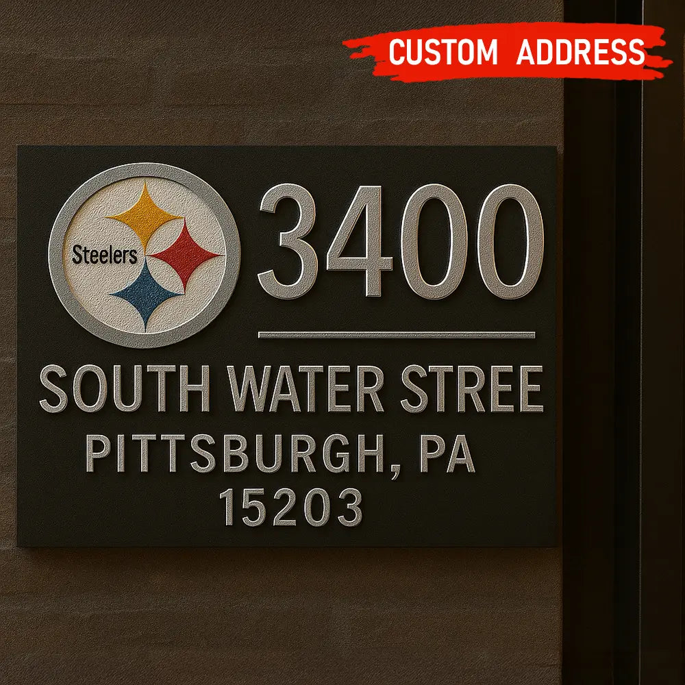 Pittsburgh Steelers | Premium NFL Address Sign HI – HuddleStyle.com - Image 2