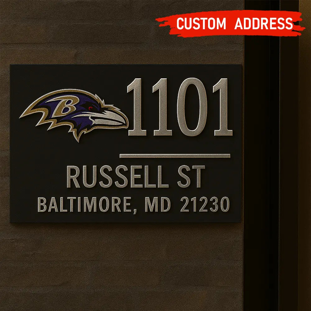 Baltimore Ravens | Premium NFL Address Sign HI – HuddleStyle.com - Main