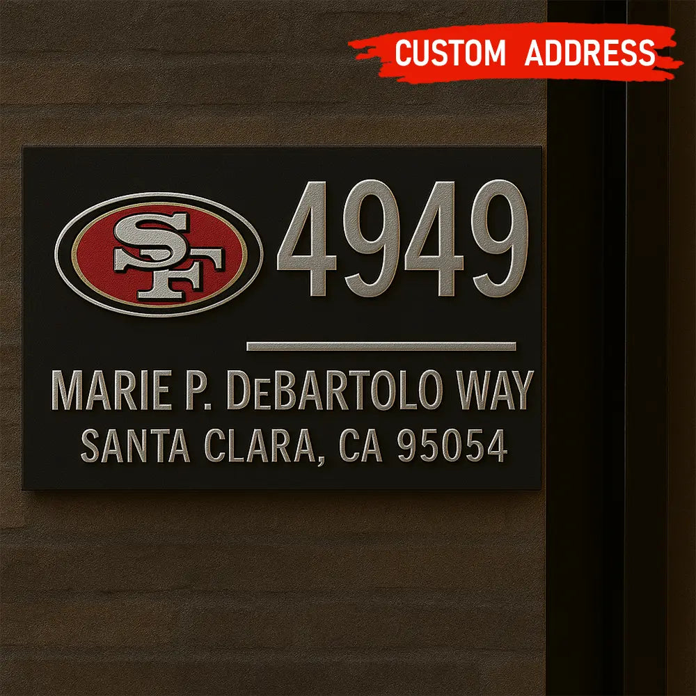 San Francisco 49ers | Premium NFL Address Sign HI – HuddleStyle.com - Image 3