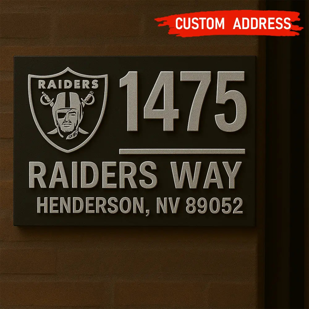Las Vegas Raiders | Premium NFL Address Sign HI – HuddleStyle.com - Main